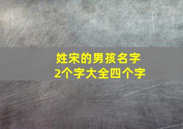 姓宋的男孩名字2个字大全四个字