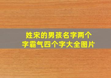 姓宋的男孩名字两个字霸气四个字大全图片