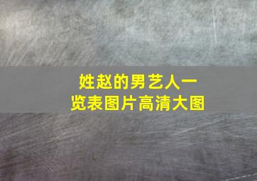 姓赵的男艺人一览表图片高清大图