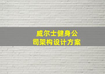 威尔士健身公司架构设计方案