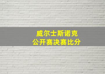 威尔士斯诺克公开赛决赛比分