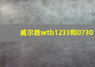 威尔胜wtb1233和0730