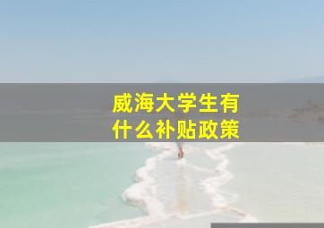 威海大学生有什么补贴政策