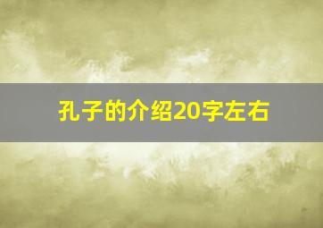 孔子的介绍20字左右