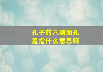 孔子的六副面孔是指什么意思啊