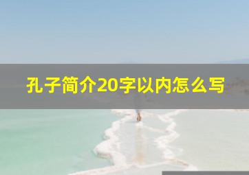 孔子简介20字以内怎么写