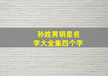 孙姓男明星名字大全集四个字