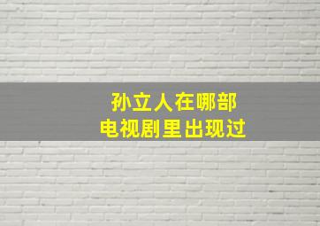 孙立人在哪部电视剧里出现过