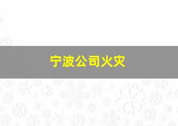 宁波公司火灾