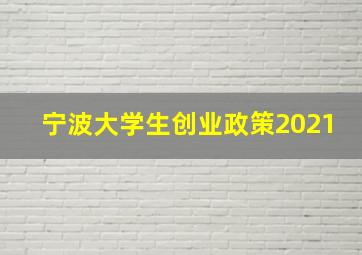 宁波大学生创业政策2021