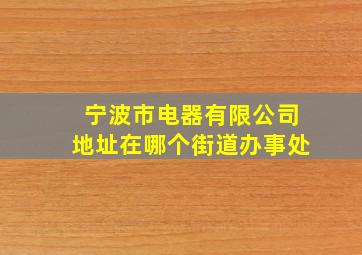 宁波市电器有限公司地址在哪个街道办事处