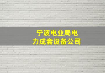 宁波电业局电力成套设备公司