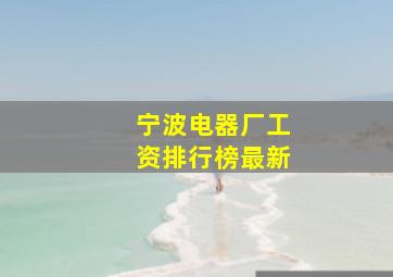 宁波电器厂工资排行榜最新