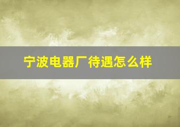 宁波电器厂待遇怎么样