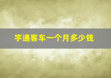 宇通客车一个月多少钱