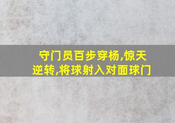 守门员百步穿杨,惊天逆转,将球射入对面球门