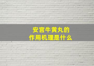 安宫牛黄丸的作用机理是什么