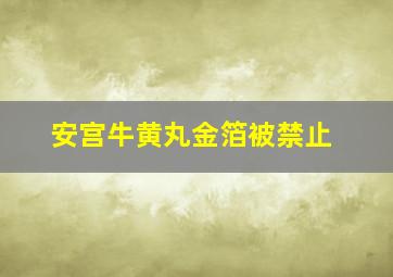 安宫牛黄丸金箔被禁止