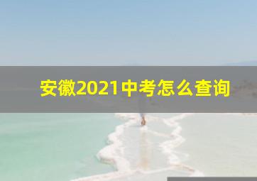 安徽2021中考怎么查询