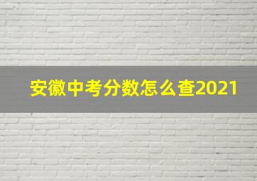 安徽中考分数怎么查2021