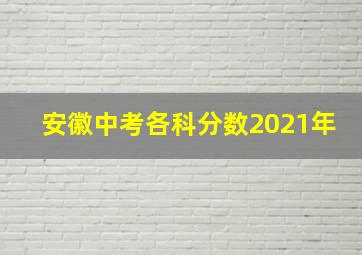 安徽中考各科分数2021年