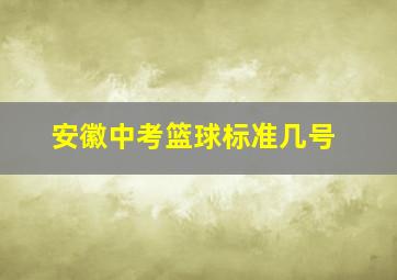 安徽中考篮球标准几号