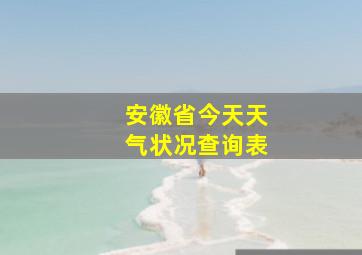 安徽省今天天气状况查询表