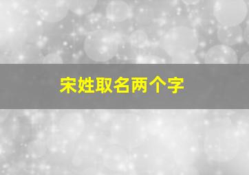 宋姓取名两个字