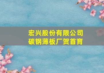 宏兴股份有限公司碳钢薄板厂贺首育