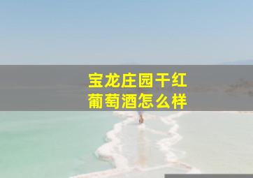 宝龙庄园干红葡萄酒怎么样