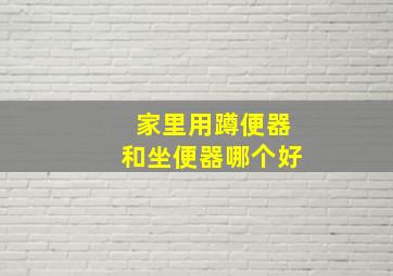 家里用蹲便器和坐便器哪个好