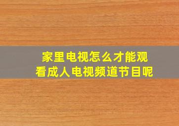 家里电视怎么才能观看成人电视频道节目呢