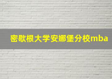 密歇根大学安娜堡分校mba