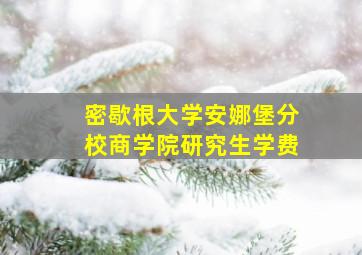 密歇根大学安娜堡分校商学院研究生学费