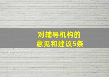 对辅导机构的意见和建议5条