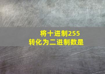 将十进制255转化为二进制数是