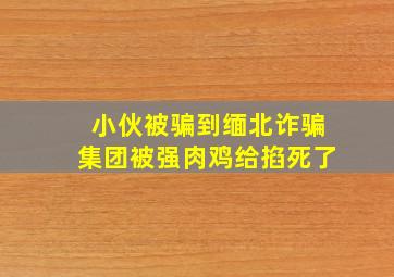 小伙被骗到缅北诈骗集团被强肉鸡给掐死了