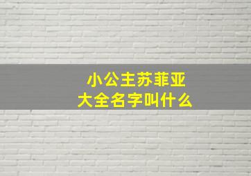 小公主苏菲亚大全名字叫什么