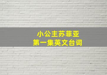 小公主苏菲亚第一集英文台词