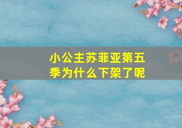 小公主苏菲亚第五季为什么下架了呢