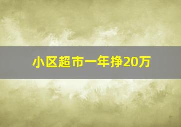 小区超市一年挣20万