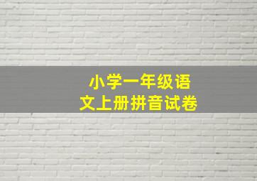 小学一年级语文上册拼音试卷