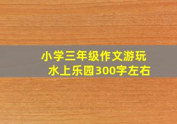 小学三年级作文游玩水上乐园300字左右