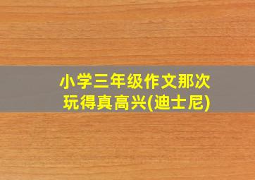 小学三年级作文那次玩得真高兴(迪士尼)