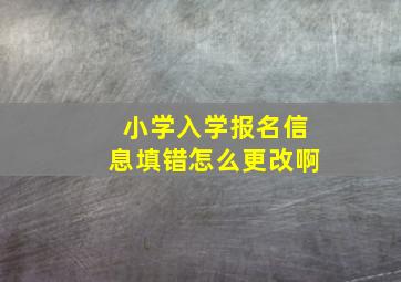 小学入学报名信息填错怎么更改啊