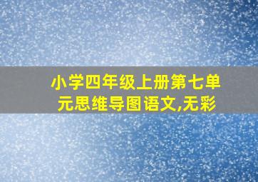 小学四年级上册第七单元思维导图语文,无彩