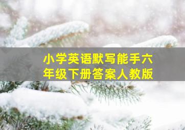 小学英语默写能手六年级下册答案人教版