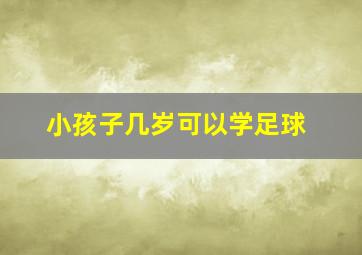 小孩子几岁可以学足球