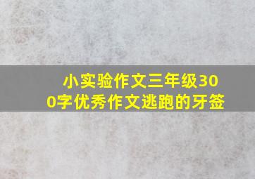 小实验作文三年级300字优秀作文逃跑的牙签