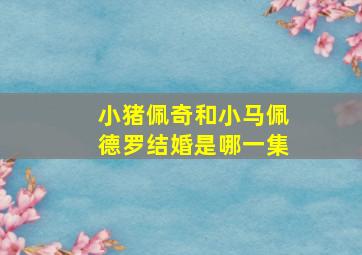 小猪佩奇和小马佩德罗结婚是哪一集